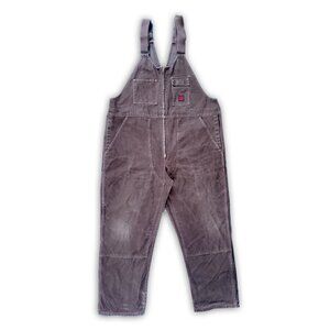 VINTAGE 90s TOUGH DUCK Double Knee Brown Denim Overalls UNISEX WIDE BAGGY
